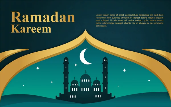 Ramadan Kareem Eller Eid Mubarak Hälsning Bakgrund Islamisk Vektor Grafisk — Stock vektor