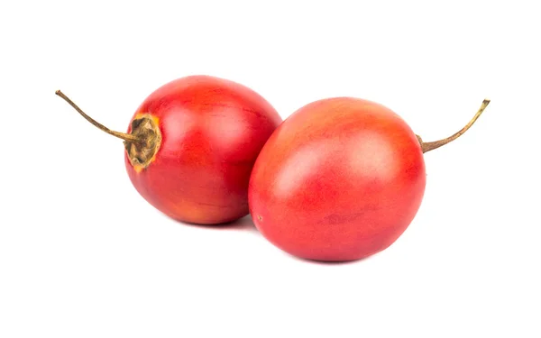 Två Frukt Tamarillo Isolerad Vit Bakgrund — Stockfoto