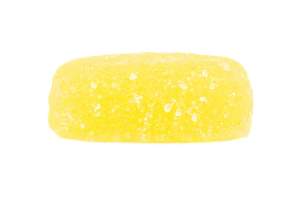 Gele Gelei Snoep Geïsoleerd Een Witte Achtergrond — Stockfoto