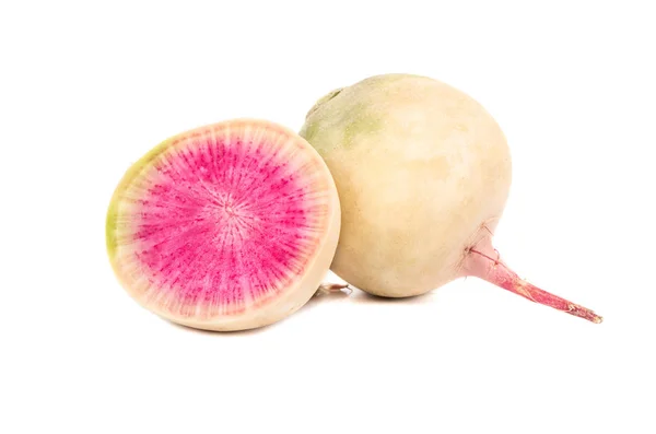 Taze karpuz turp ve yarısı beyaz bir arka plan