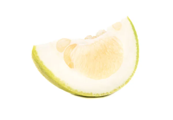 Juicy Slice Fresh Fruit Oroblanco Sweetie White Background — Stock Photo, Image