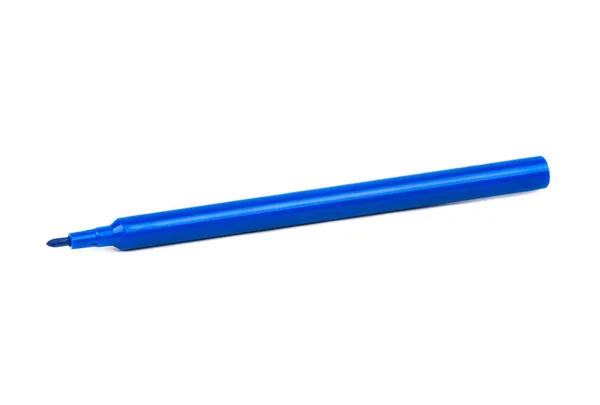 Beyaz Arka Plan Üzerinde Izole Açık Mavi Keçeli Kalem — Stok fotoğraf