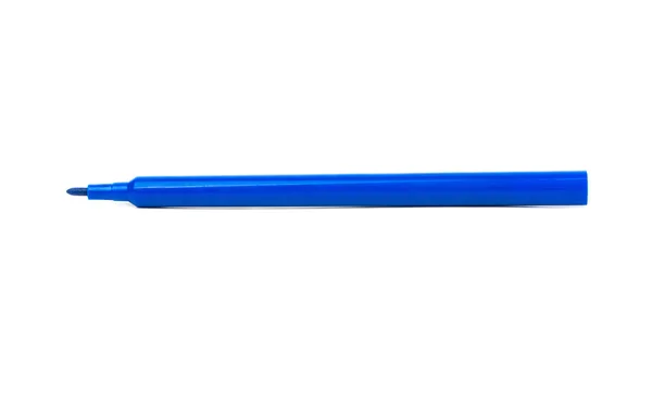 Open Blue Felt Tip Pen Isolated White Background — Stock Photo, Image