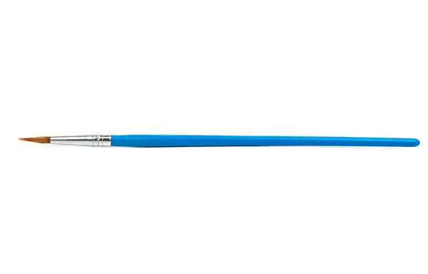 New Blue Brush Draw Isolated White Background — Stock Photo, Image