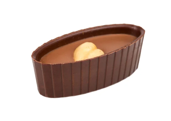 Schokolade Haselnuss Bonbons Isoliert Auf Weißem Hintergrund — Stockfoto
