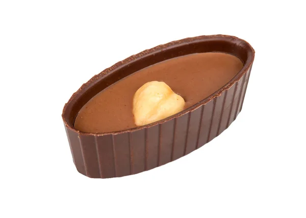 Schokolade Haselnuss Bonbons Isoliert Auf Weißem Hintergrund — Stockfoto