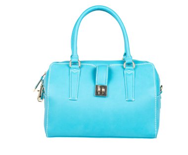 İzole üzerinde beyaz arka plan mavi bayan çanta