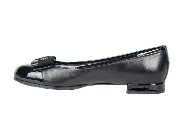 Beyaz Arka Plan Üzerinde Izole Siyah Kadın Ayakkabı — Stok fotoğraf