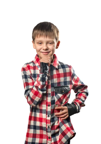 Retrato Niño Hermoso Sobre Fondo Blanco —  Fotos de Stock