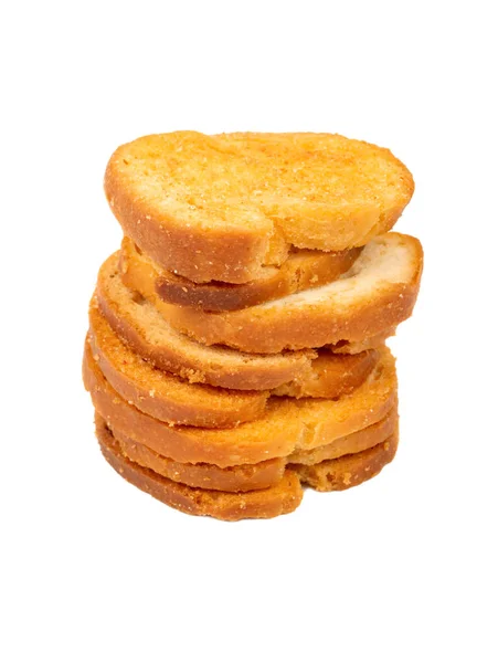 Stack Bruschetta Crackers Spices White Background — Stock Photo, Image