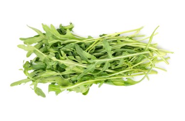 Taze roka beyaz arka plan üzerinde üstten görünüm izole demet