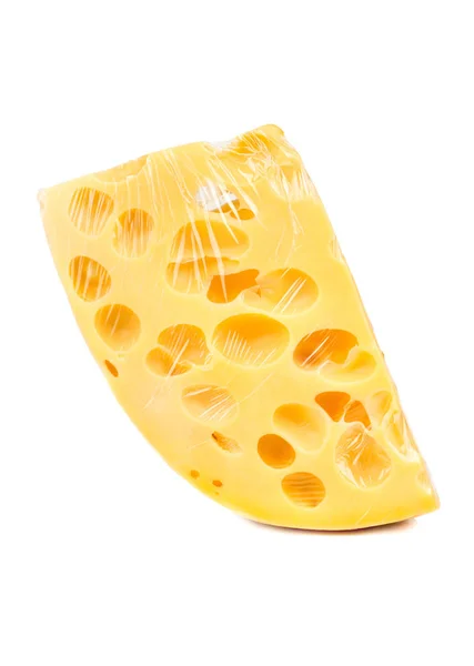 Сыр Отверстиями Вакууме Белом Фоне — стоковое фото