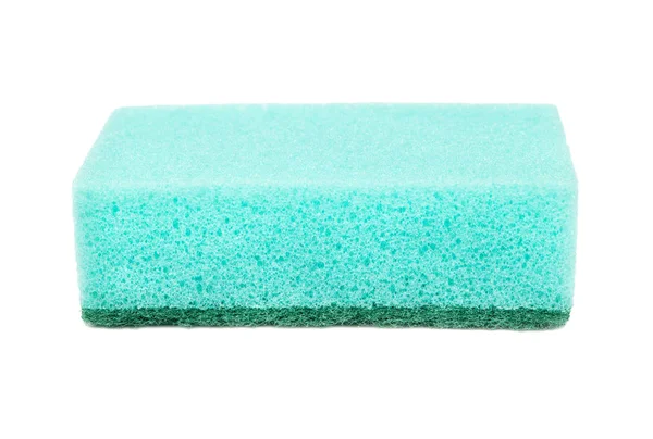 白い背景に分離された新しい青い食器洗いスポンジ — ストック写真