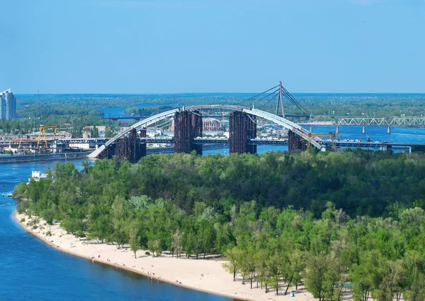 Bridge Dnieper Island Kiev — Stock Photo, Image