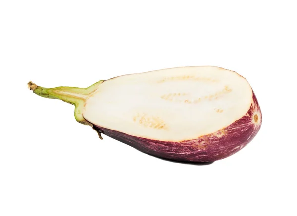 Half Purple Eggplant Isolated White Background — Stock Photo, Image