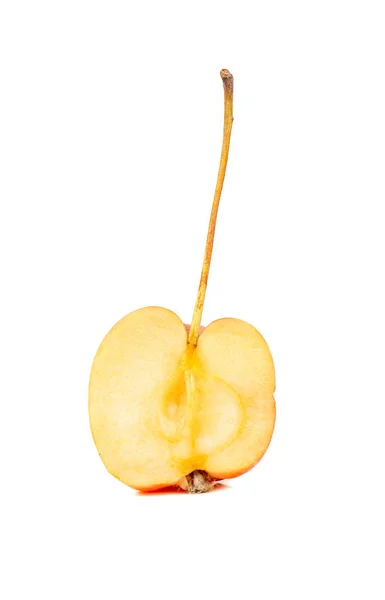 Šťavnaté Polovinu Jablka Ráje Izolovaných Bílém Pozadí — Stock fotografie