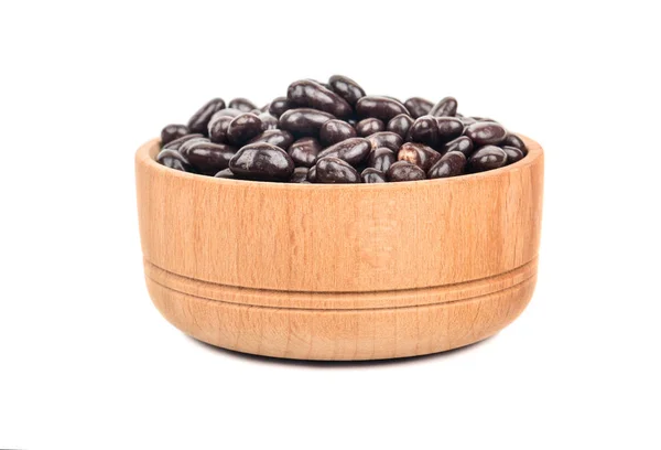 Napraforgómag Csokoládé Egy Fából Készült Bowl Elszigetelt Fehér Background — Stock Fotó