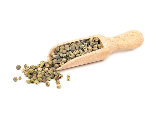 Guisantes de pimienta verde en cucharada —  Fotos de Stock