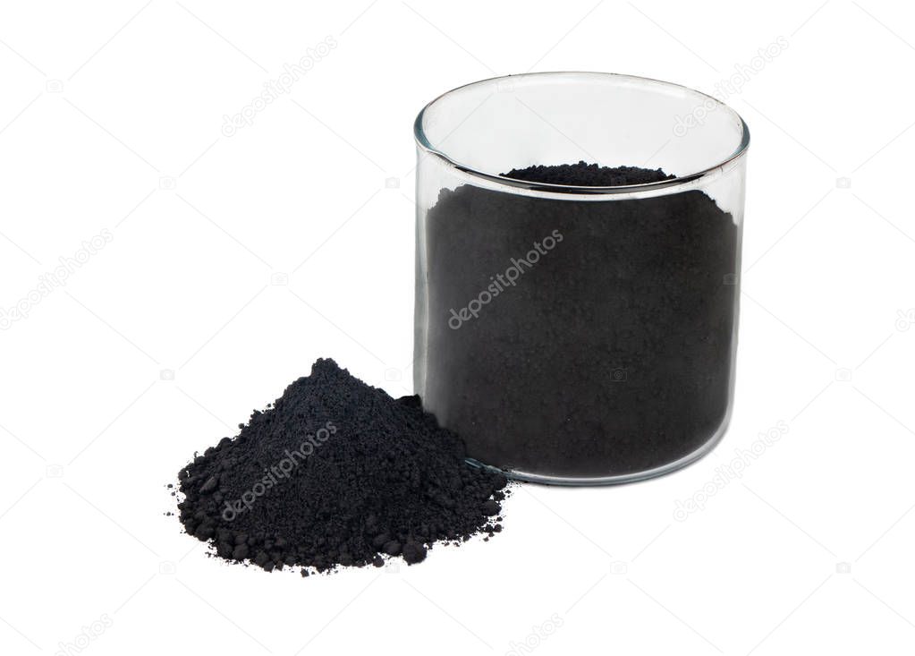 Black powder in glass