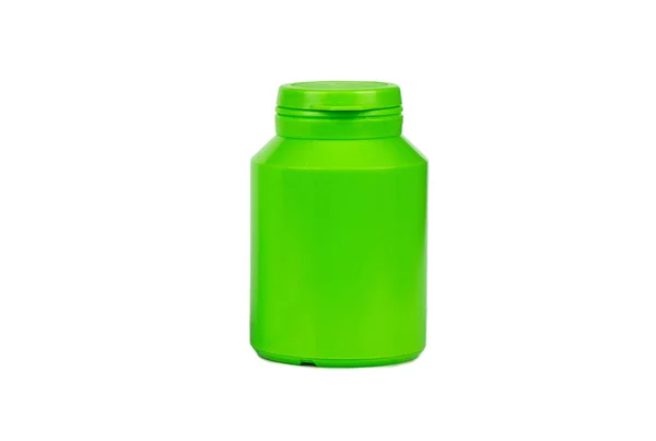 Yeşil plastik kavanoz — Stok fotoğraf