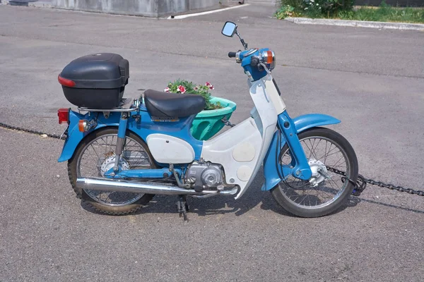 Krasnoyarsk Rússia Julho 2018 Vintage Pequena Motocicleta Honda Std — Fotografia de Stock