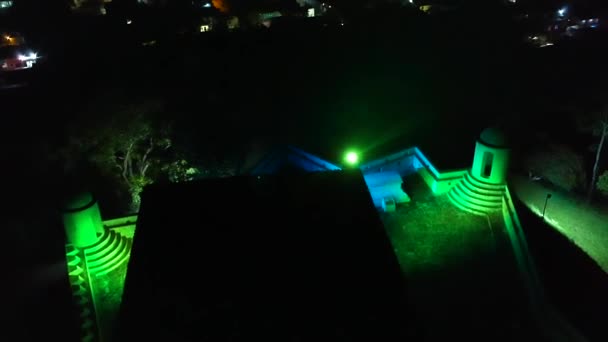 Aerial View Fortress San Cristobal Gracias City Honduras Show Lights — Stock Video