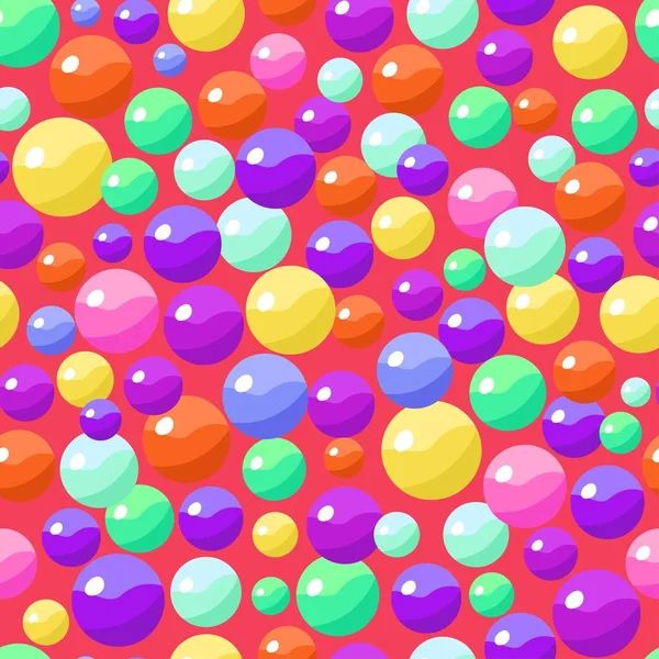Patrón sin costuras con coloridos bombones bolas de caramelo. Ilustración vectorial . — Vector de stock