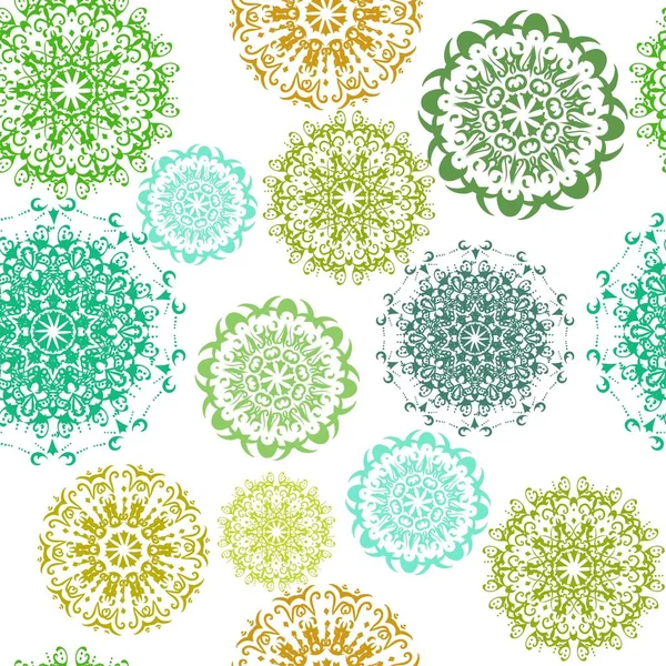 Seamless pattern with floral psychedelic floral and plant elements. Vector illustration. — Stock Vector