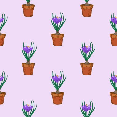 Klozette krukus olan kusursuz bir desen. Vintage vektör sanatı. 