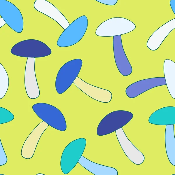Sömlöst mönster med söta lekfulla svampar. — Stock vektor