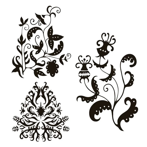 Elegancia floral vintage elementos para el diseño y la decoración — Vector de stock