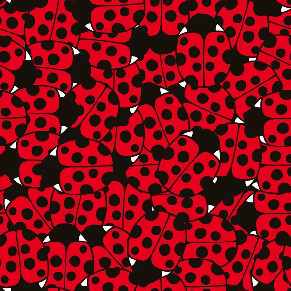 Cute seamless pattern with ladybug elements — Stock Vector