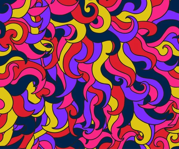Psychédélique motif floral sans couture coloré — Image vectorielle