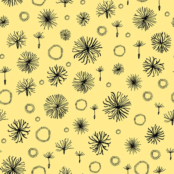 Seamless pattern with ink drawn fuzz elements. — Stock Vector