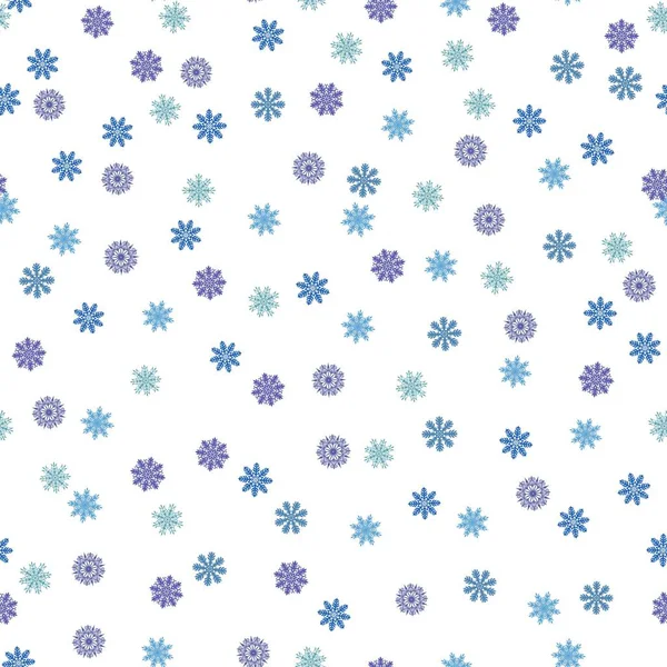 Seamless pattern with cute original snowflakes. — Stock Vector