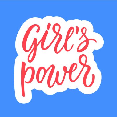 Kızın güç! Kaligrafi etiket tasarım.