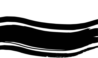 Dalga beyaz zemin üzerine boyalı siyah fırça.