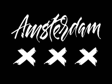 Etkileyici hat işareti ile siyah ve beyaz renklerde haçlar Amsterdam.