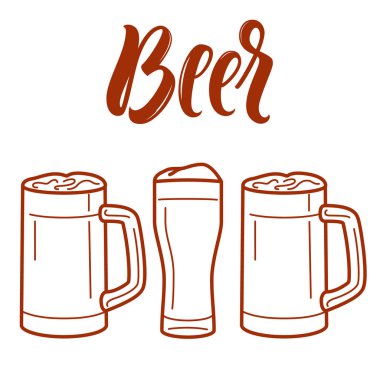 Bira menü hat sanat resim ve yazı.