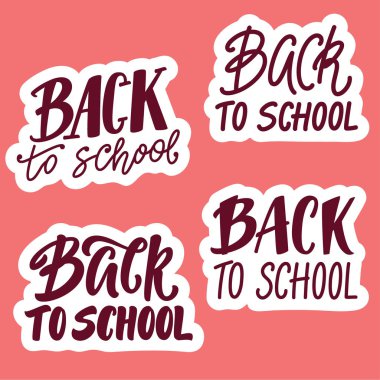 Çıkartmalar yazı okula geri ayarla.