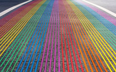 Gökkuşağı kavşak Castro bölgesinde, San Francisco.