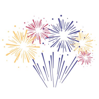 Fireworks vector illustration on white background. clipart