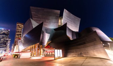 Geceleri Disney konser salonu bina panorama, Los Angeles, Kaliforniya eyaleti.