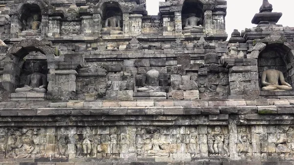 Arquitectura Del Ornamento Del Templo Borobudur Este Templo Buddhist Más —  Fotos de Stock
