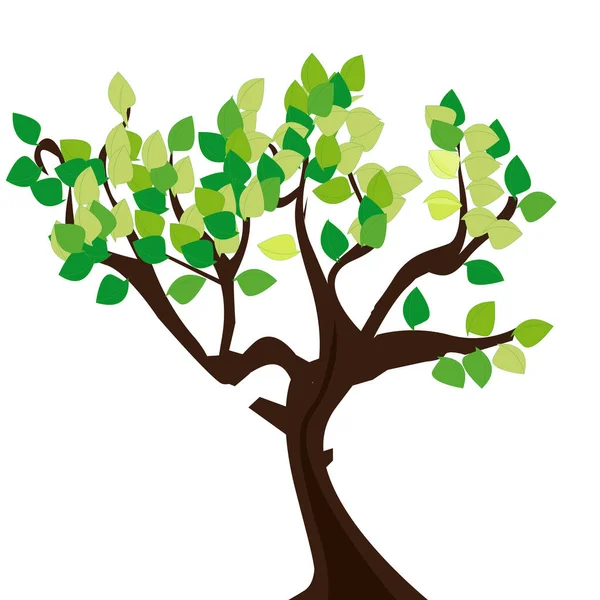 Einfache Baum Illustration Mit Blatt Zur Gestaltung Von Webposter Banner — Stockvektor