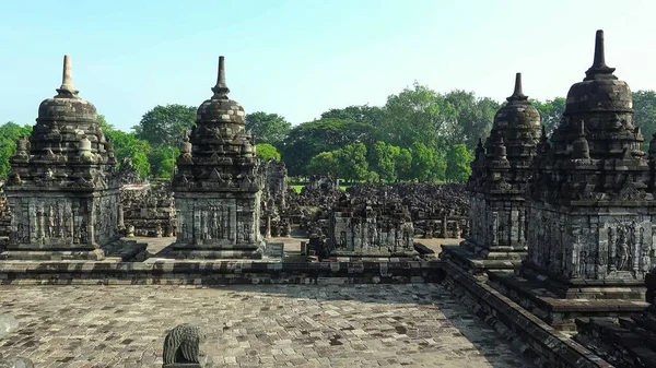 Bella Vista Del Tempio Plaosan Con Cielo Drammatico Situato Candi — Foto Stock