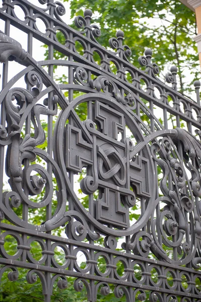 Фрагмент Кованых Ворот Черного Цвета — стоковое фото