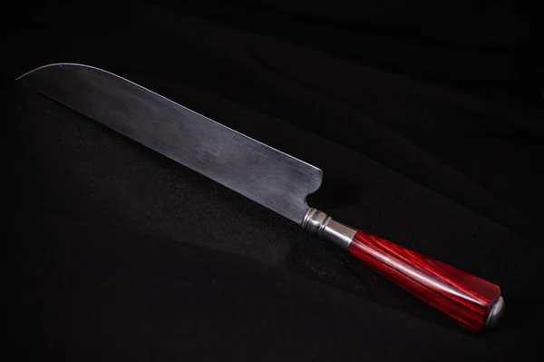 Kitchen Knife Black Background — Stock Photo, Image