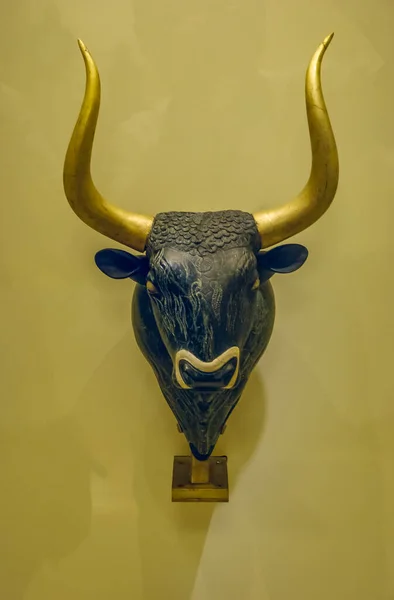 Minoan Head Bull Heraklions Arkeologiska Museum — Stockfoto