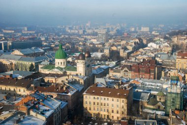 Lviv şehrinin muhteşem manzarası, Ukrayna